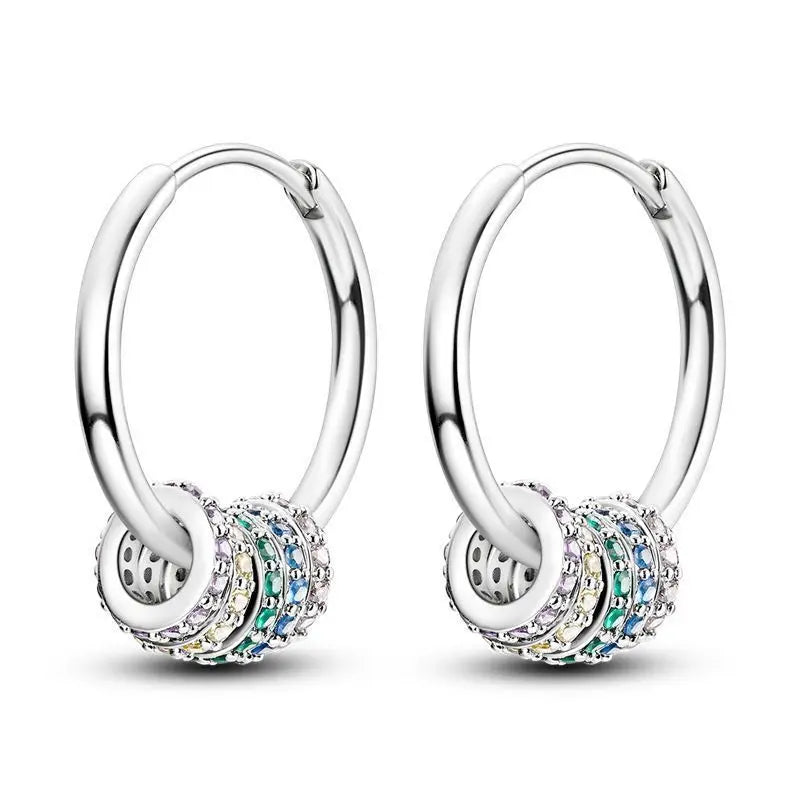Orstarry-pendientes circulares de Plata de Ley 925 con forma de gota para mujer, aretes colgantes, joyería versátil para fiesta, regalos