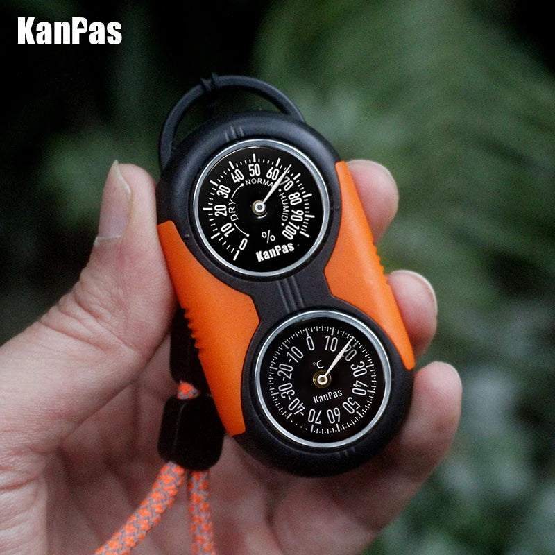 KANPAS Kit de brújula con termómetro/Kit de termohigrómetro de calidad/para exteriores, Camping, senderismo, senderismo, caza, ahorro en vivo, supervivencia