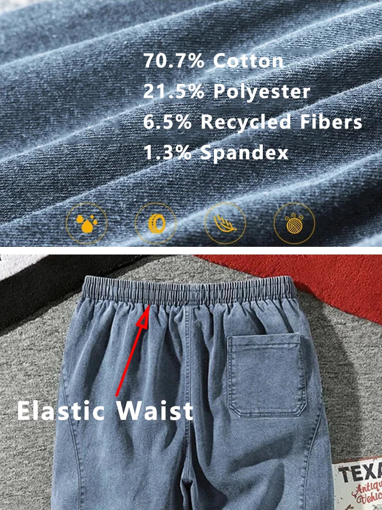 Primavera Verano negro azul Cargo Jeans hombres ropa de calle Denim Jogger pantalones hombres holgados Harem Jean pantalones de talla grande