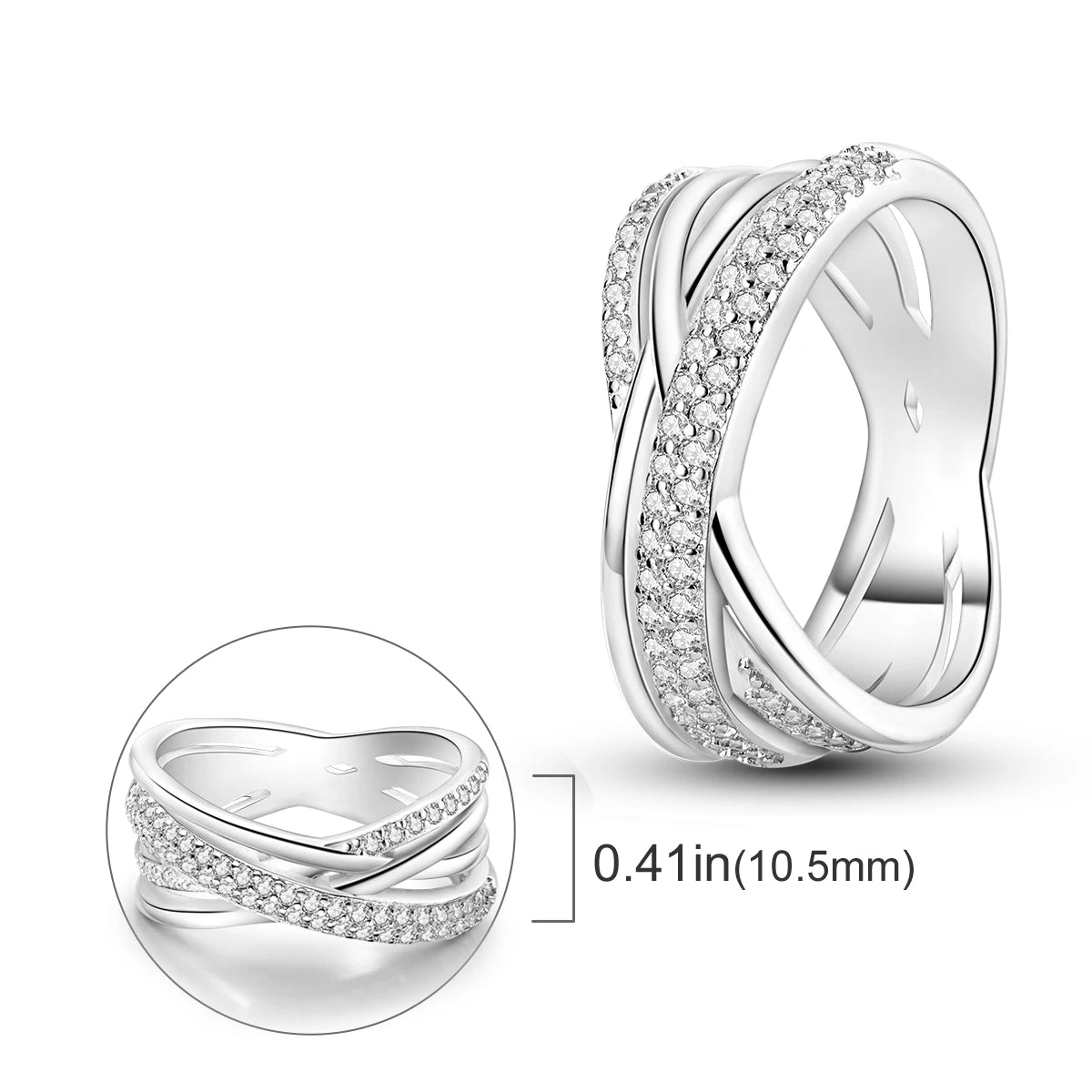 Anillo de Plata de Ley 925 Original para mujer, joyería fina con circonita, luciérnaga, corazón, cruz
