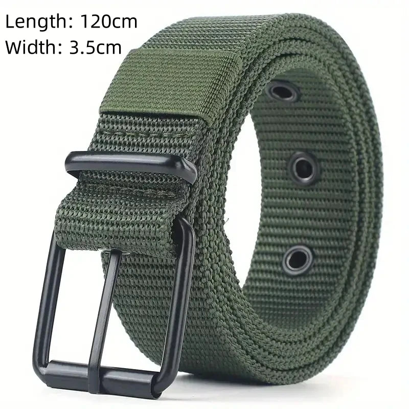 El nuevo cinturón con hebilla de 125cm para hombre, cinturón de nailon trenzado, ligero, transpirable, para ir al trabajo diario