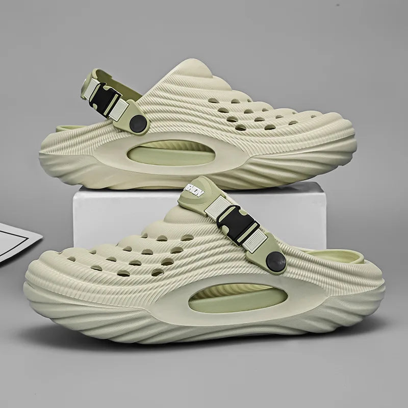 Zuecos con soporte para el arco para hombre, calzado para jardín, zapatillas de playa sin cordones para exteriores, sandalias con cojín cómodo extraíble