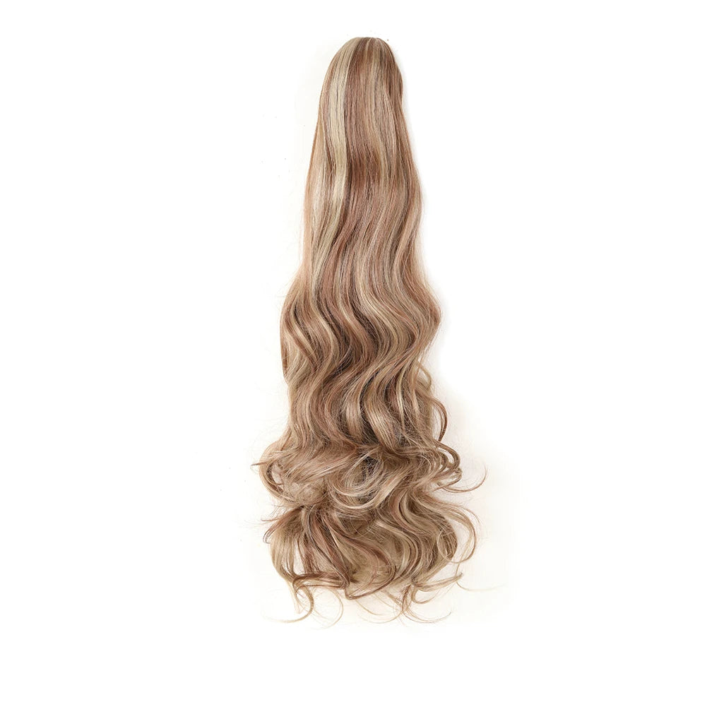 Extensión de cola de caballo, pinza sintética en postizo, extensiones de cabello de cola de caballo onduladas y rizadas, peluca larga de cola de caballo para mujer