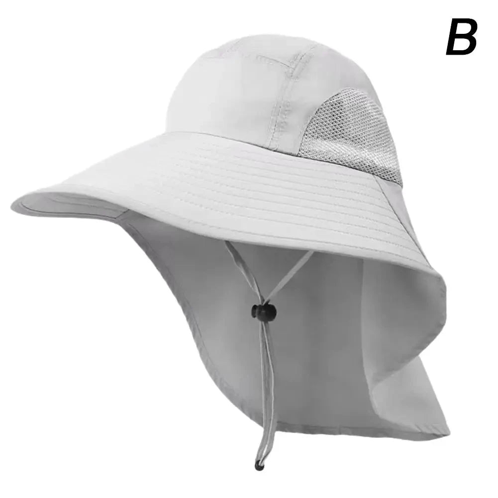 Sombrero de sol de ala ancha con solapa para el cuello para hombres y mujeres ajustable al aire libre 50 + protección UPF gorra de Safari senderismo sombrero de pesca
