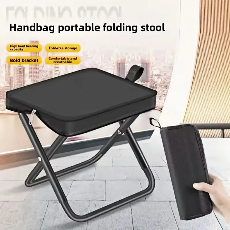 Taburete plegable portátil con cremalleras ajustables, estructura de metal duradera, silla de pesca con cremallera, silla para acampar al aire libre y senderismo