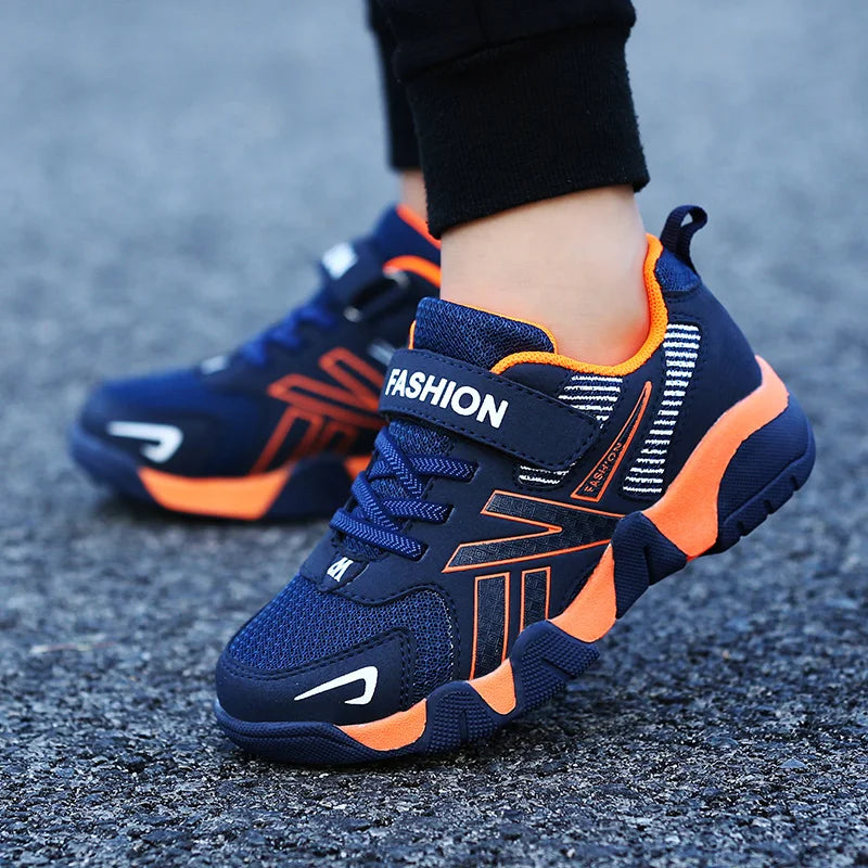 Zapatillas de deporte de moda para niños, zapatos deportivos transpirables de malla para correr, calzado ligero para caminar en la escuela
