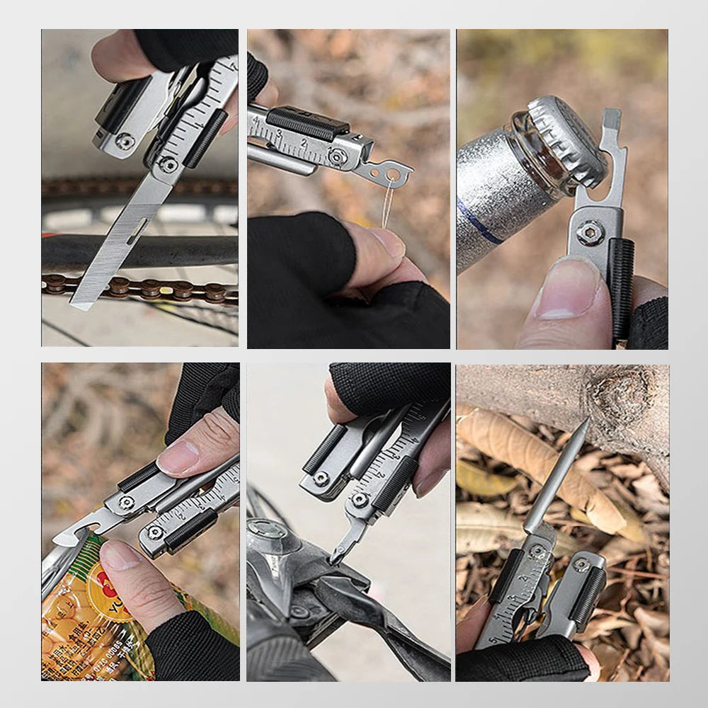 Nuevo multiherramienta para acampar al aire libre, cortador EDC portátil de acero inoxidable, herramientas multifunción plegables, alicates para cuchillos de supervivencia de emergencia