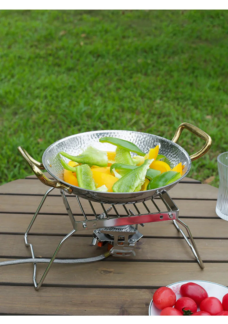 Parrilla plegable para fogata, portátil, multifuncional, de acero inoxidable, resistente a la corrosión a altas temperaturas, para acampar al aire libre