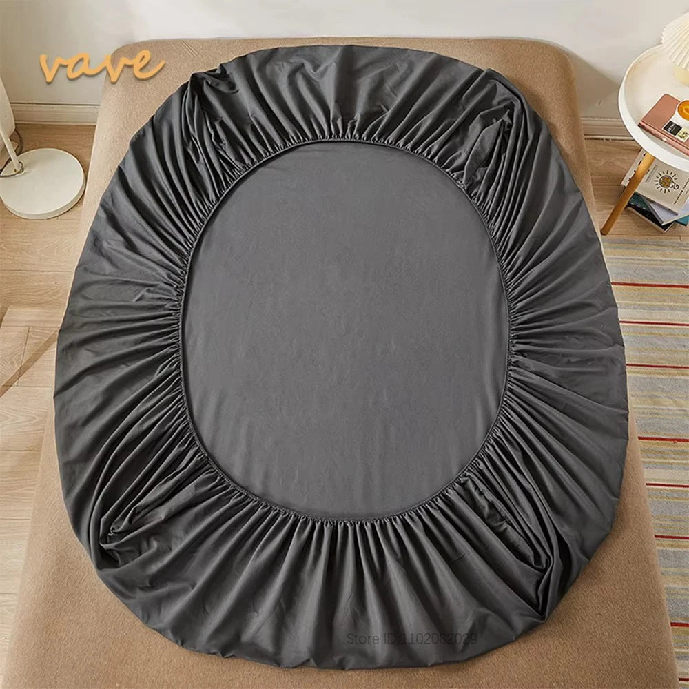 Sábana bajera de algodón de tamaño completo con bandas elásticas para camas individuales/dobles/King/Queen, protectores de funda de colcha