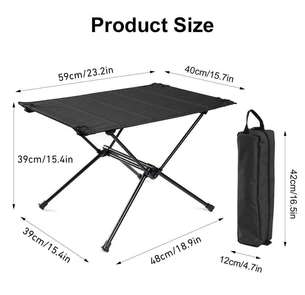 WESTTUNE-mesa plegable para acampar, mesa enrollable portátil de aleación de aluminio, ligera, 1680D, Oxford, para Picnic al aire libre