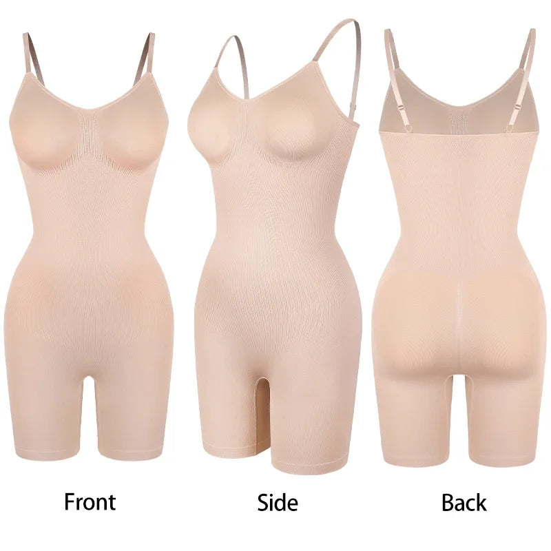 Nuevo Body moldeador para mujer, camiseta sin mangas con Control de barriga, moldeador de cuerpo completo, pantalones cortos antirozaduras, entrenador de cintura adelgazante, levantador de glúteos