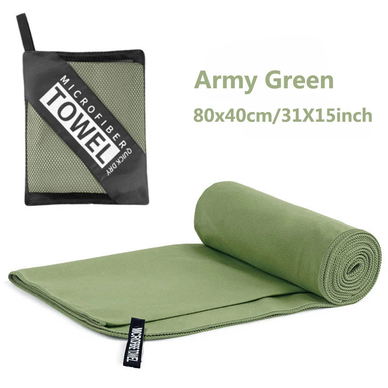 Toalla de microfibra de secado rápido para acampar, toalla súper absorbente para gimnasio/nadar, 40x80cm, toallas ligeras para deportes/playa/viajes