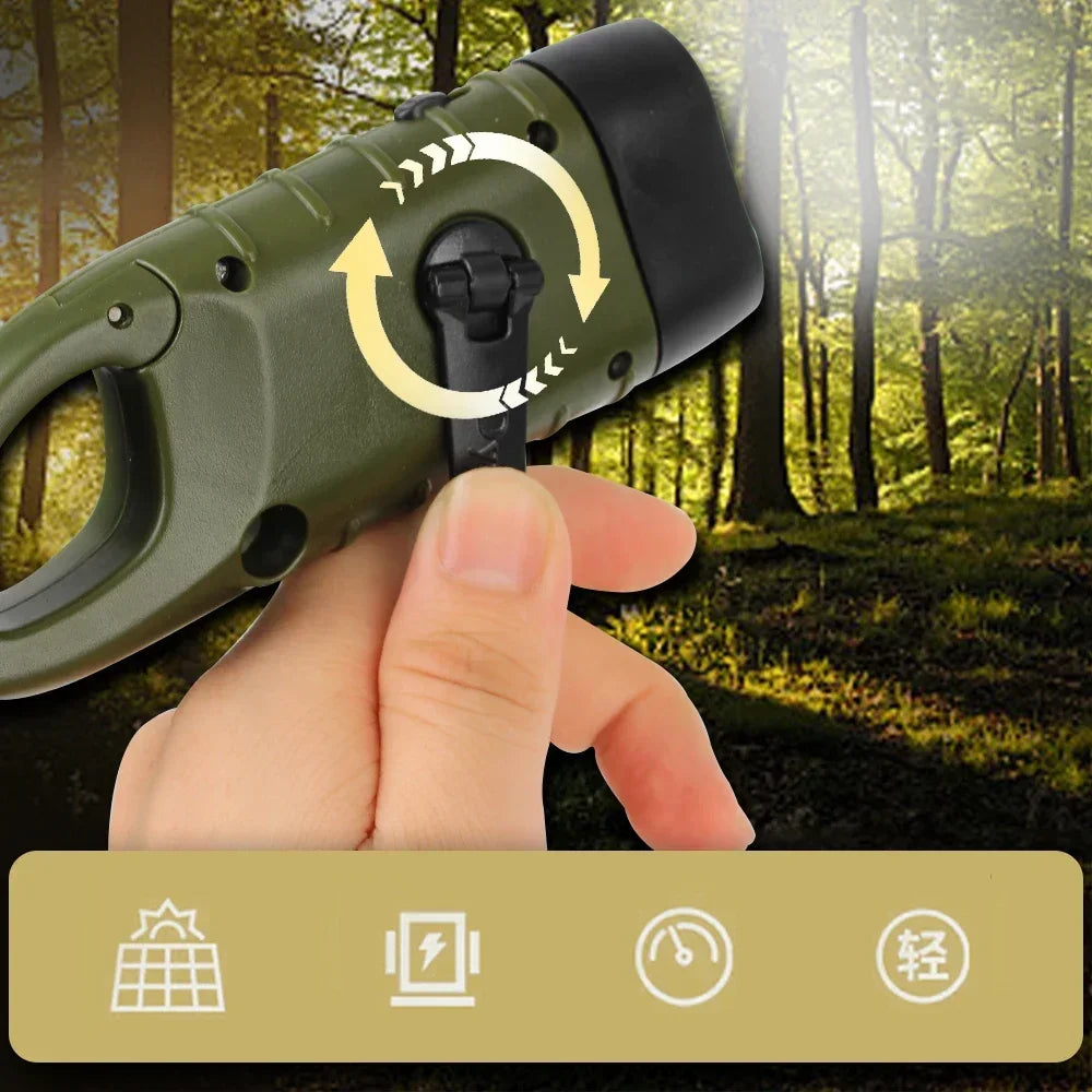 Linterna LED con manivela, equipo de supervivencia con energía Solar, antorcha autoalimentada, linternas de emergencia para senderismo, Camping, correr