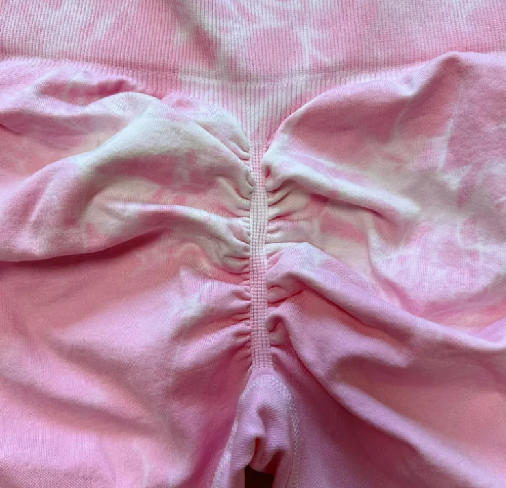 Mallas de gimnasio Tiedye para Mujer, pantalones sin costuras de realce para Mujer, mallas deportivas sin costuras para Fitness, mallas de entrenamiento de cintura alta para Yoga, envío directo