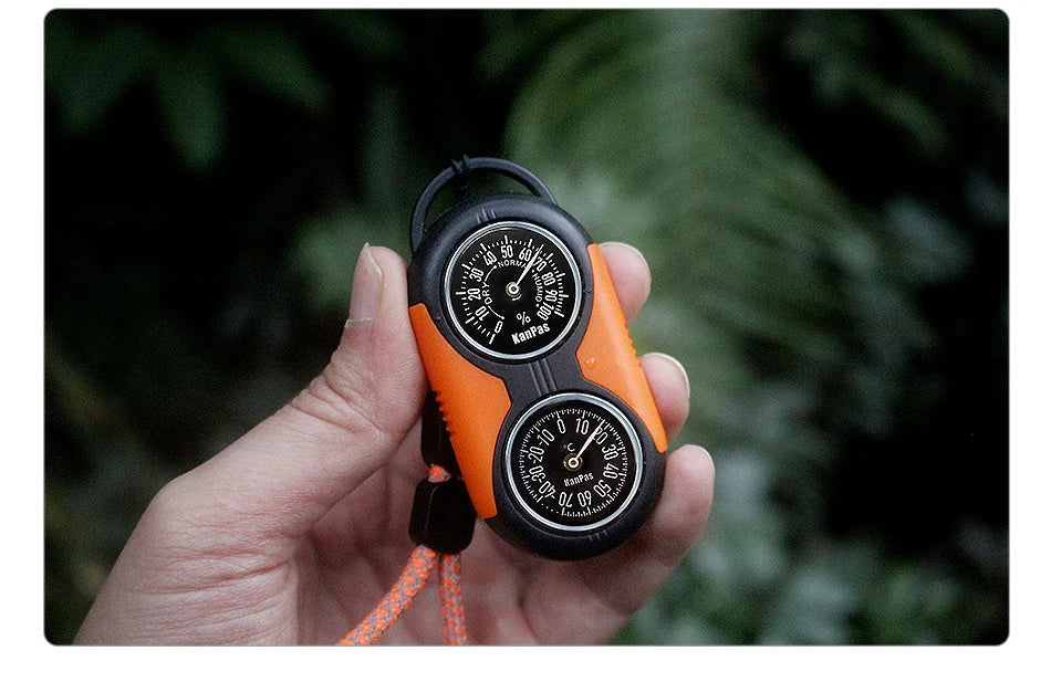 KANPAS Kit de brújula con termómetro/Kit de termohigrómetro de calidad/para exteriores, Camping, senderismo, senderismo, caza, ahorro en vivo, supervivencia
