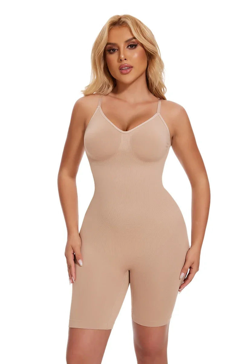 Nuevo Body moldeador para mujer, camiseta sin mangas con Control de barriga, moldeador de cuerpo completo, pantalones cortos antirozaduras, entrenador de cintura adelgazante, levantador de glúteos