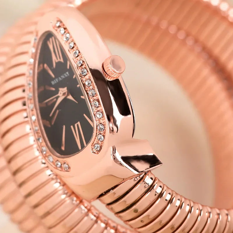 Reloj de cuarzo de lujo de alta calidad para mujer, pulsera de acero inoxidable, relojes de moda dorados para mujer, reloj femenino