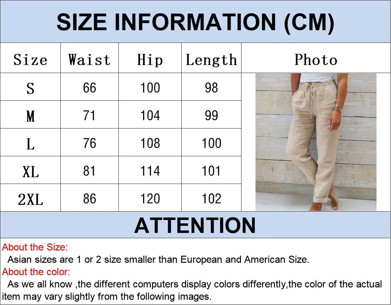 Pantalones de verano de lino y algodón para mujer, pantalones informales elásticos de cintura alta, ropa de calle lisa para mujer, pantalones pitillo holgados 2024