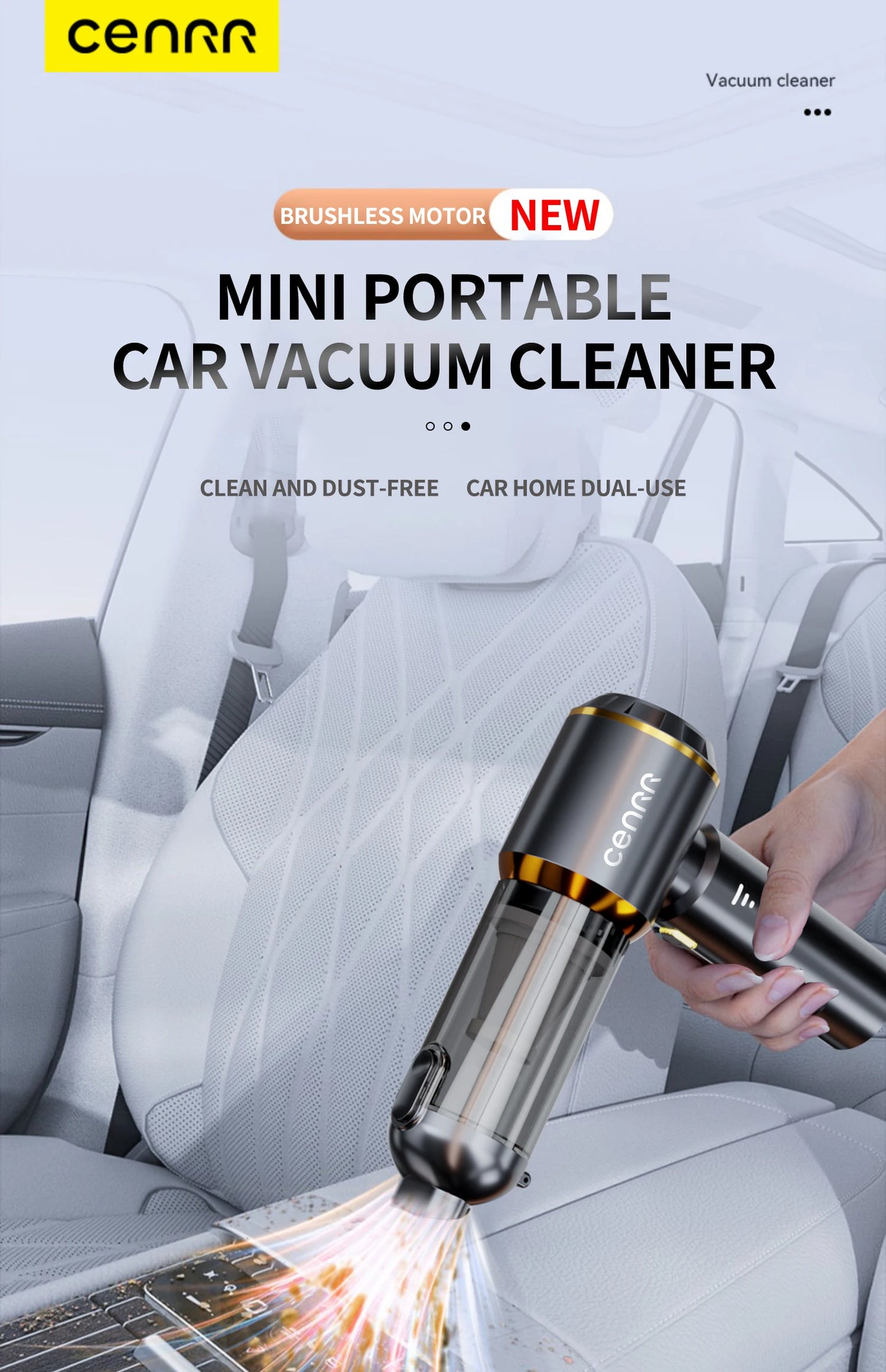 CENRR 2025 NUEVO Aspirador de Coche Potente Mini 998000 Aspirador portátil PA para electrodomésticos, soplador de mano, limpiador de coche