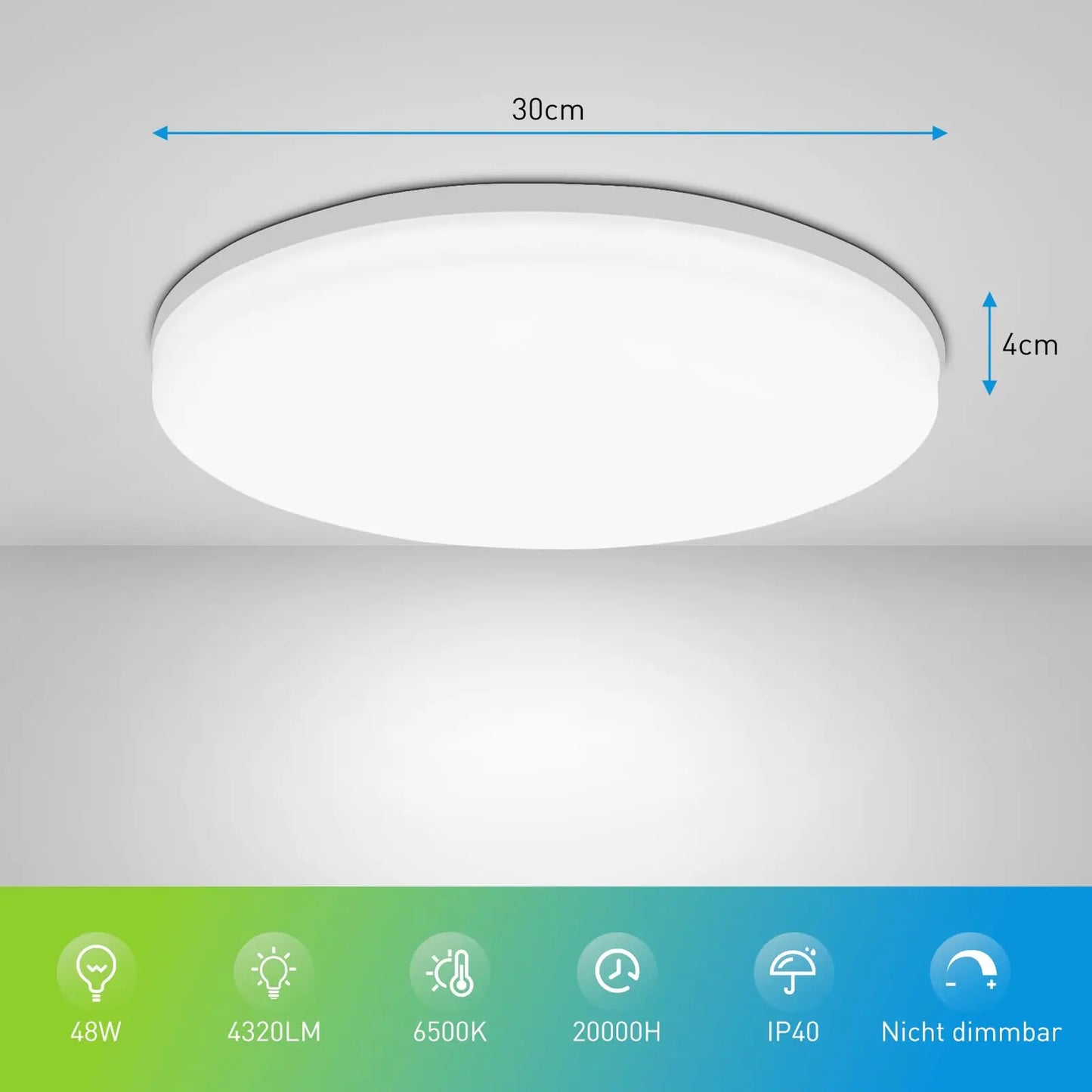 Luz de techo LED redonda, accesorio de iluminación decorativo para el hogar, sala de estar, dormitorio, cocina interior, 18 W, 24 W, 36 W, 48W