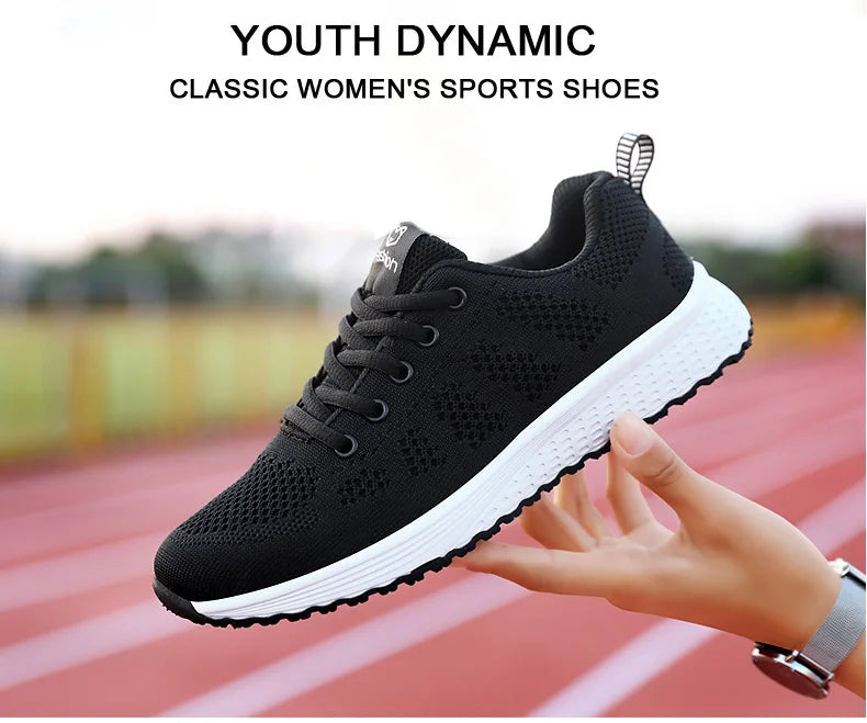 2024 zapatos deportivos para mujer, zapatillas de plataforma a la moda, zapatos planos para correr para primavera e invierno para mujer