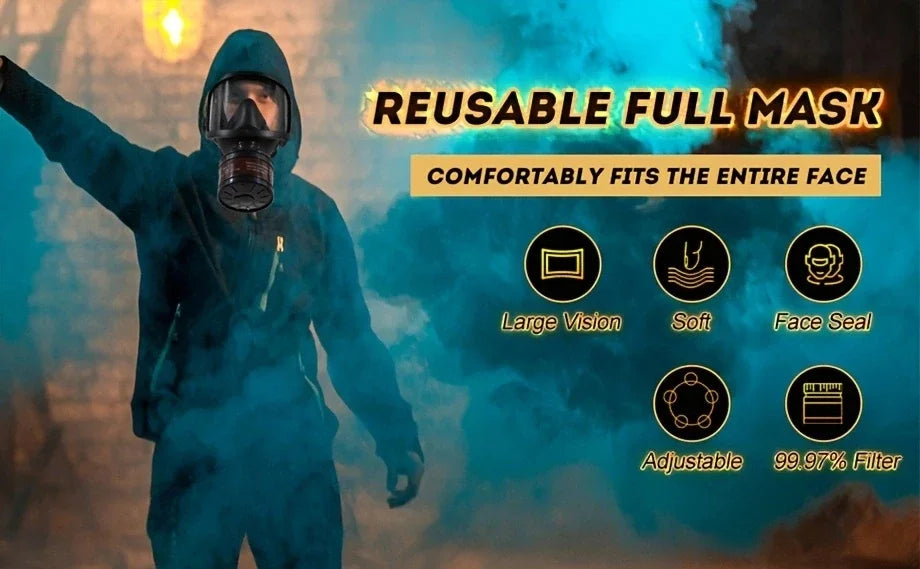 Nuevo Respirador MF14/87, máscara de Gas de cara completa con filtro de carbón activado para protección contra la contaminación nuclear y los vapores, productos quÃÂmicos