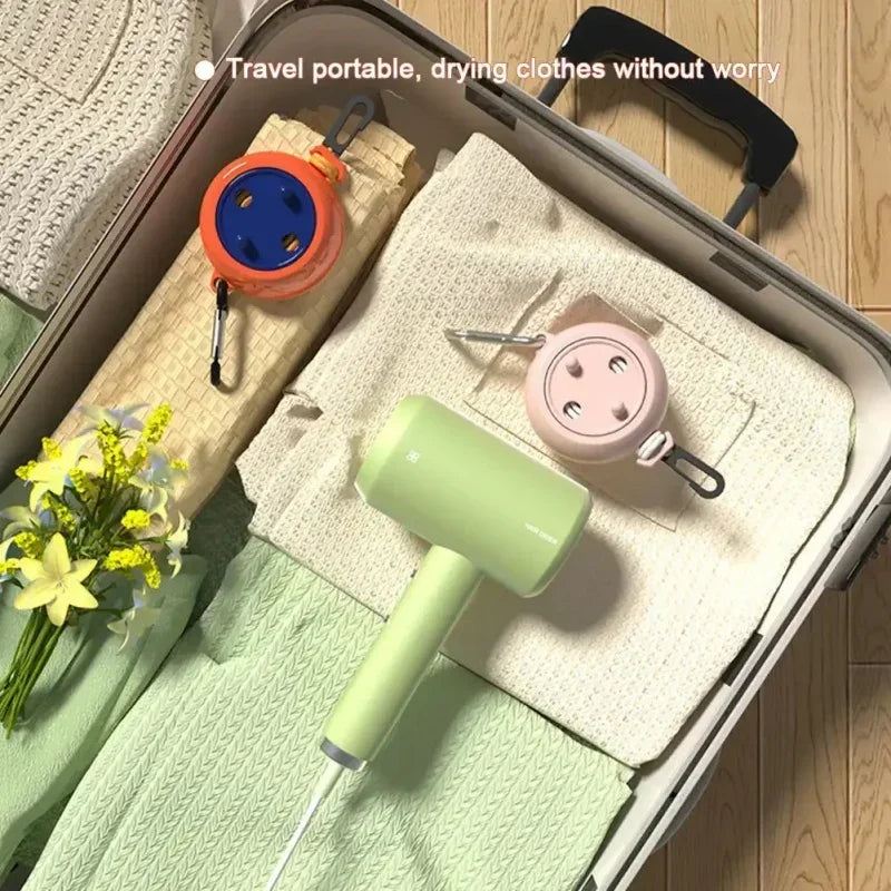 Tendedero retráctil portátil para viajes al aire libre, Camping, Hotel, resistente al viento, antideslizante, colgador de ropa de 10M, accesorios de cuerda de secado, 1 ud.