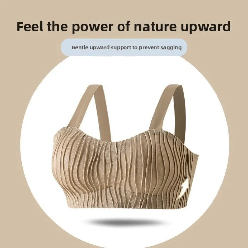 Wave Shape Wireless Deep V Bra Shockproof Anti-sagging Brassiere for Women Gathered Breasts Close-fitting Push Up Underwear