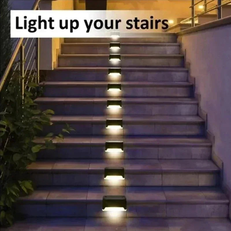 1/4/8/12/Uds luces LED solares luz de jardÃÂn al aire libre lámpara de cubierta luz Solar de escaleras lámpara de paso Solar impermeable decoración de jardÃÂn y Patio