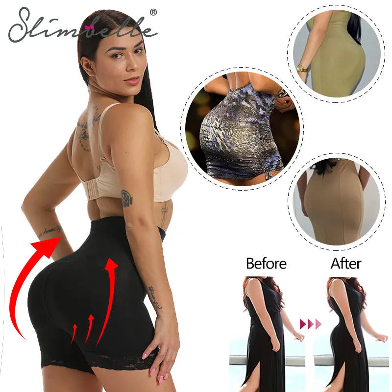 Entrenador de cintura alta, levantador de glúteos con bragas de Control acolchadas, ropa interior adelgazante, moldeadores de barriga, corsé moldeador