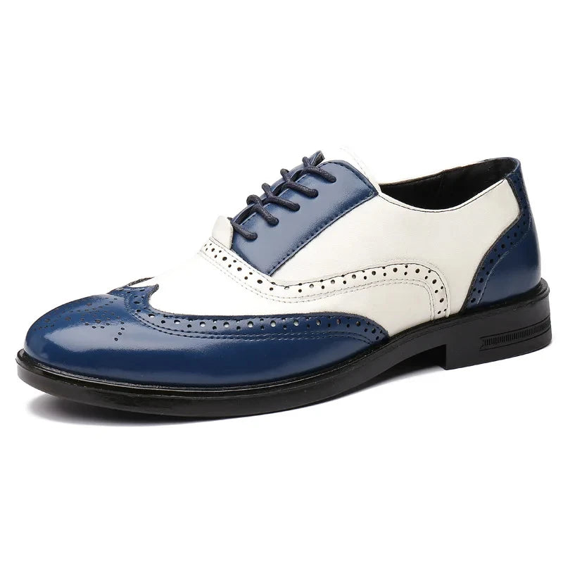 Zapatos de vestir para hombre de colores mezclados, zapatos de cuero Retro para hombre, calzado barroco de negocios para hombre, calzado Oxford informal para hombre Erkek Ayakkabı