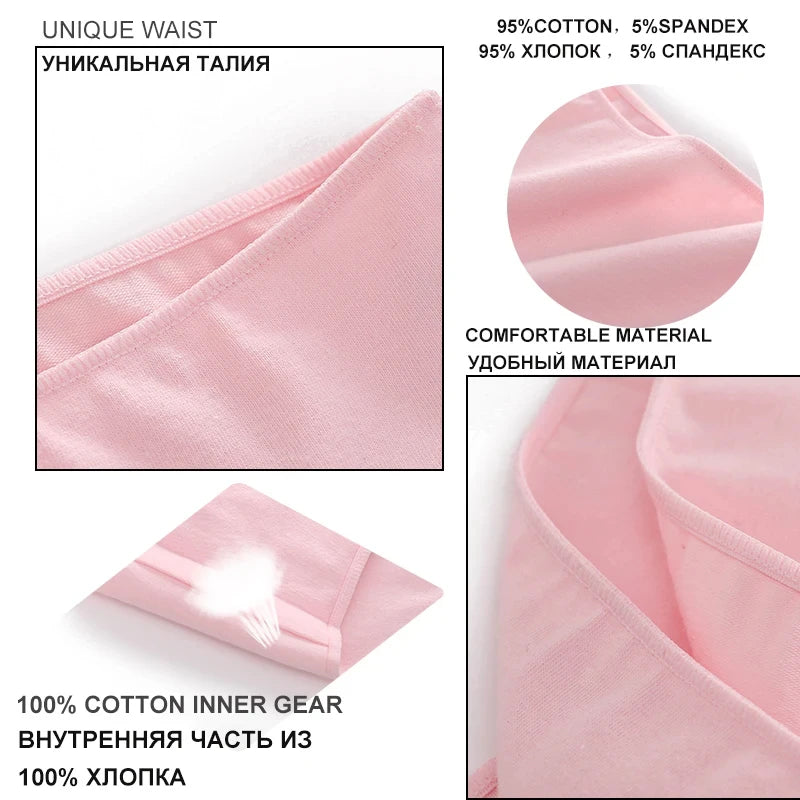 FINETOO-Conjunto de bragas de M-XXL para mujer, lencerÃa de algodón, ropa interior Sexy, 7 colores sólidos