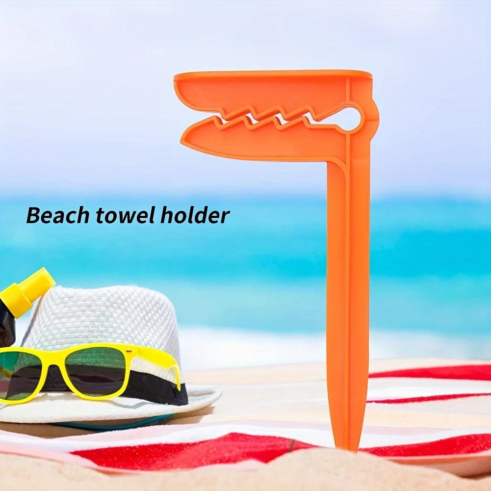 4 clips para toallas de playa al aire libre: sujetar de forma segura toallas y sábanas para acampar y viajar a la playa
