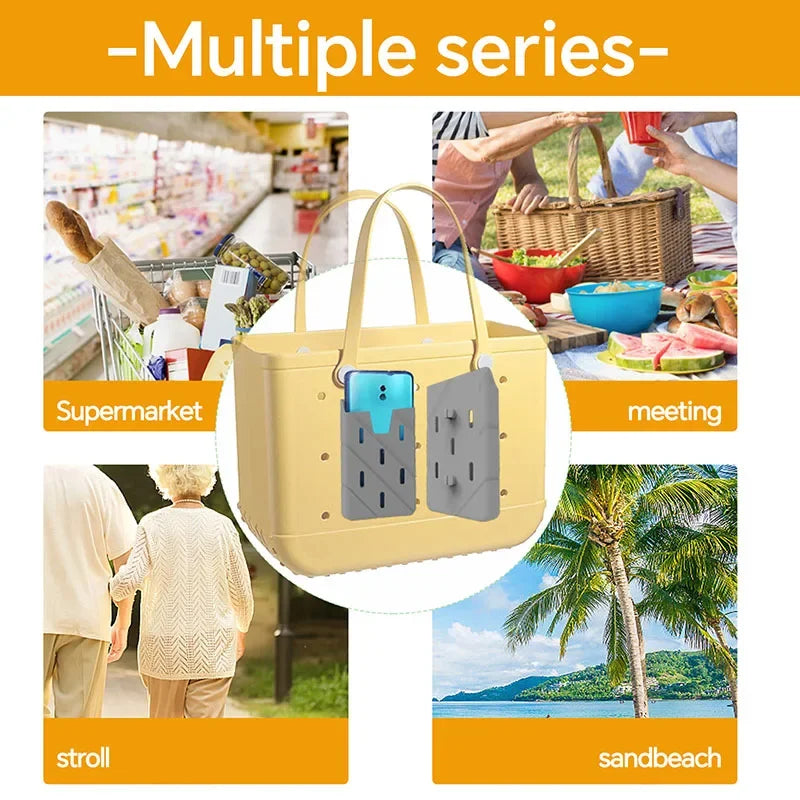 Bolsa de almacenamiento de silicona para teléfono móvil, bolsa de playa, accesorio con Clip, soporte para teléfono móvil, Gadgets de juego para acampar, 1 unidad