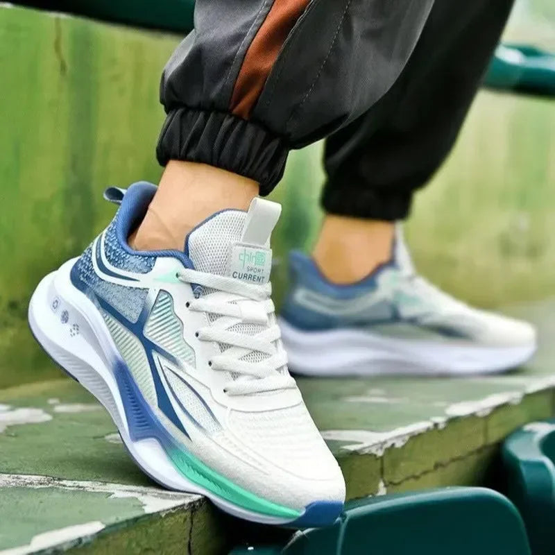 Zapatos para correr y caminar para hombre: zapatillas de tenis con cordones, ligeras, cómodas y transpirables
