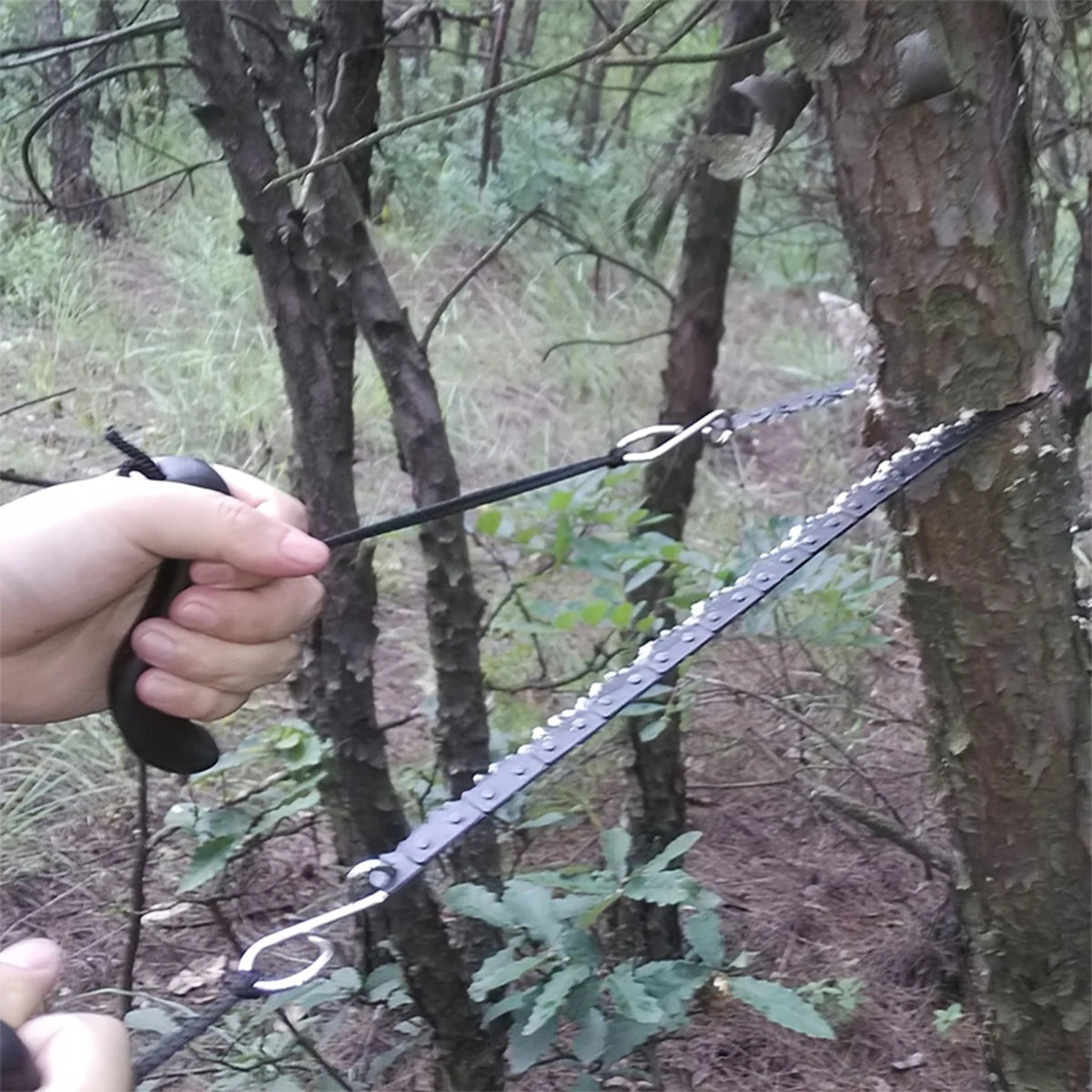 Cremallera manual conveniente al aire libre, sierra de alambre para registro de jardín, sierra de cadena de supervivencia EDC para acampar