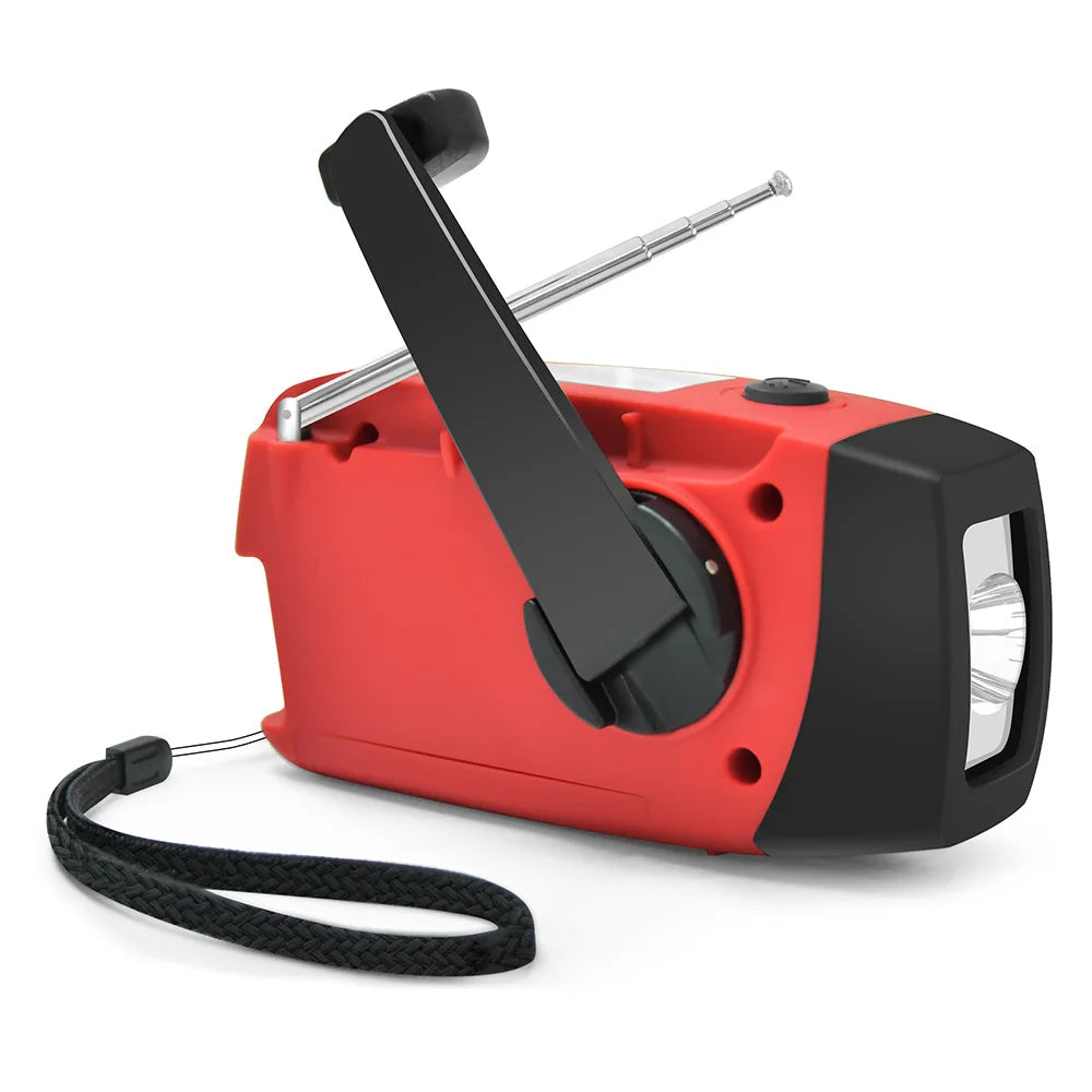 Radio de emergencia para acampar al aire libre, manivela Solar, Dinamo, Radio FM/AM/NOAA, cargador de teléfono de 2000Mah, Banco de energía, linterna SOS
