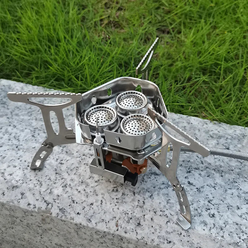 TARKA-estufa de Gas de 3 cabezales, quemadores de acampada turística, horno plegable para mochilero, 5800W, senderismo al aire libre, Picnic, barbacoa, equipo de cocina