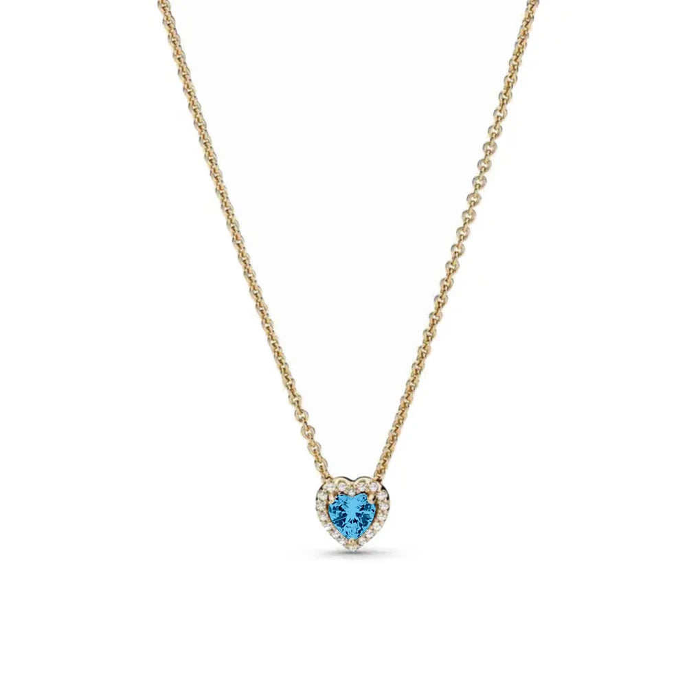 Nuevo original Plata de Ley 925 chapada brillante en forma de corazón collar pulsera mujer regalo de cumpleaños del Día de San Valentín joyería DIY
