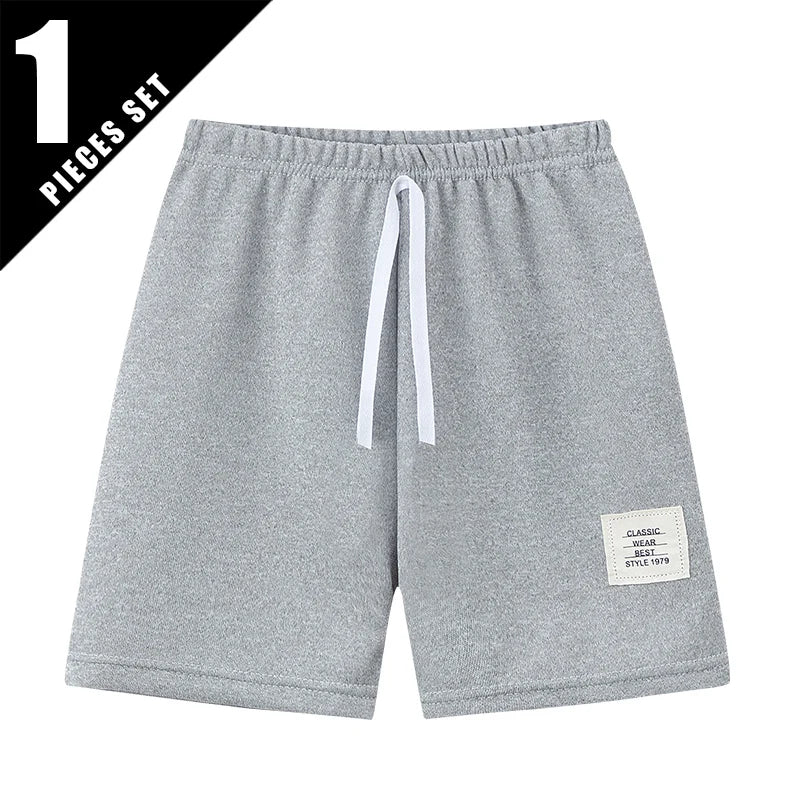 1/3/6 Pcs Children's Solid Color Drawstring Strap Shorts Boy Casual Fashion Pants Girl Joker Comfortable Elastic Waist Pants