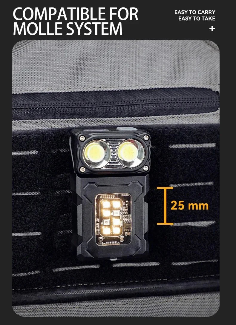 Luz de trabajo al aire libre Mini imán portátil LED USB recargable luz de Camping con mochila correa Clip herramientas de senderismo