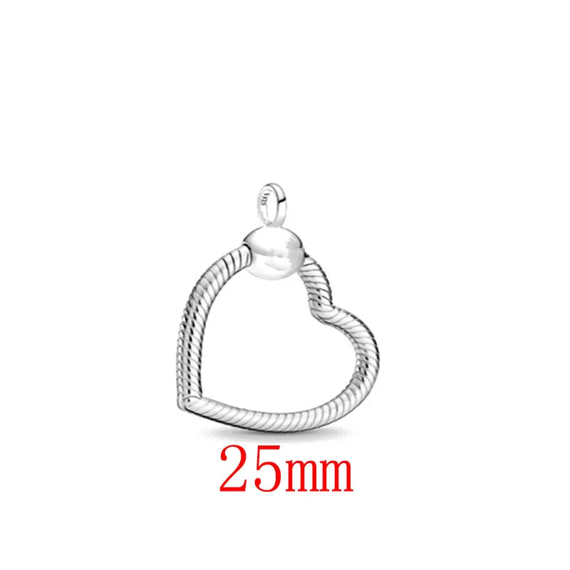 Nuevo original Plata de Ley 925 chapada brillante en forma de corazón collar pulsera mujer regalo de cumpleaños del Día de San Valentín joyería DIY