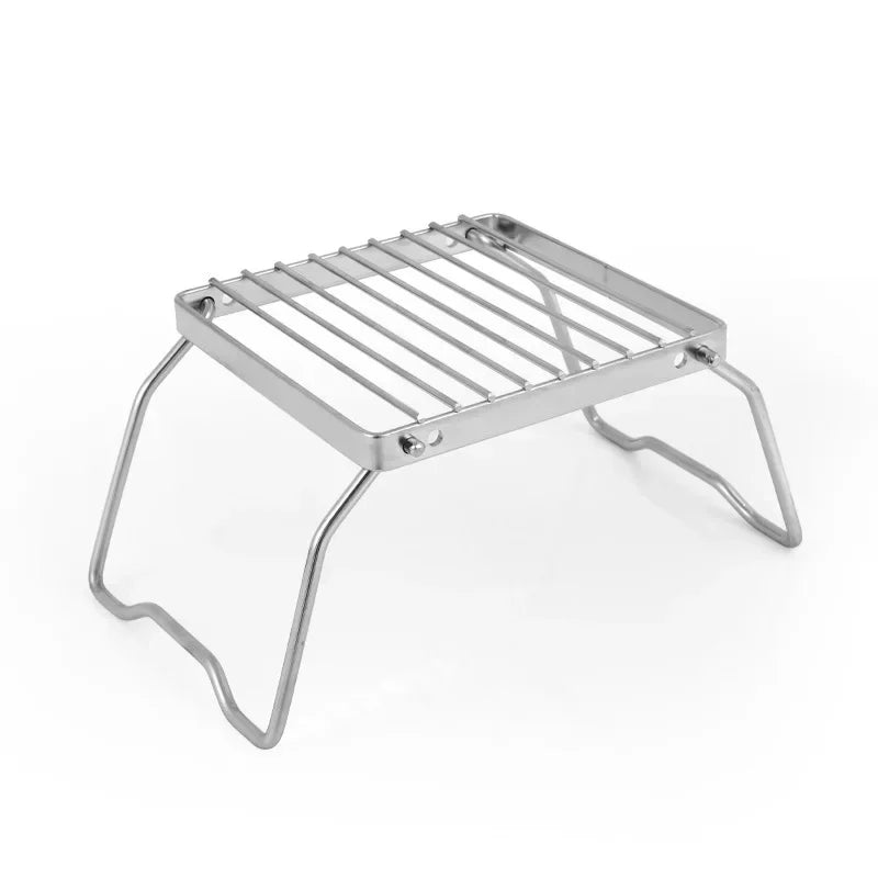 Parrilla de Camping plegable portátil de acero inoxidable, parrilla para barbacoa al aire libre, Mini estufa, ligera, compacta para Picnic, senderismo, viajes