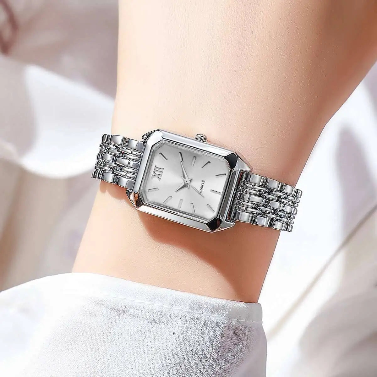 Reloj de cuarzo rectangular a la moda para Mujer, relojes de pulsera analógicos de lujo, Reloj de Mujer para niñas, Reloj de regalo (sin caja)