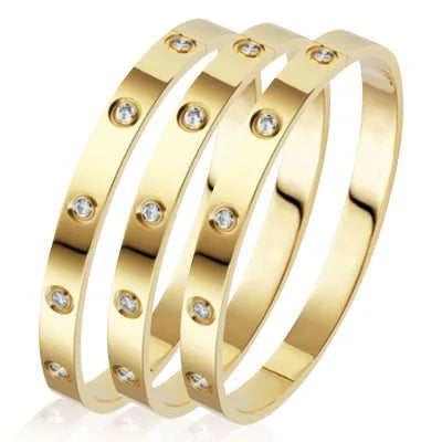 Pulseras de acero inoxidable en la mano, brazaletes de 6mm y 4mm para mujer, joyerÃa para mujer, regalos de diseñador de titanio con diamantes de imitación a la moda para mujer