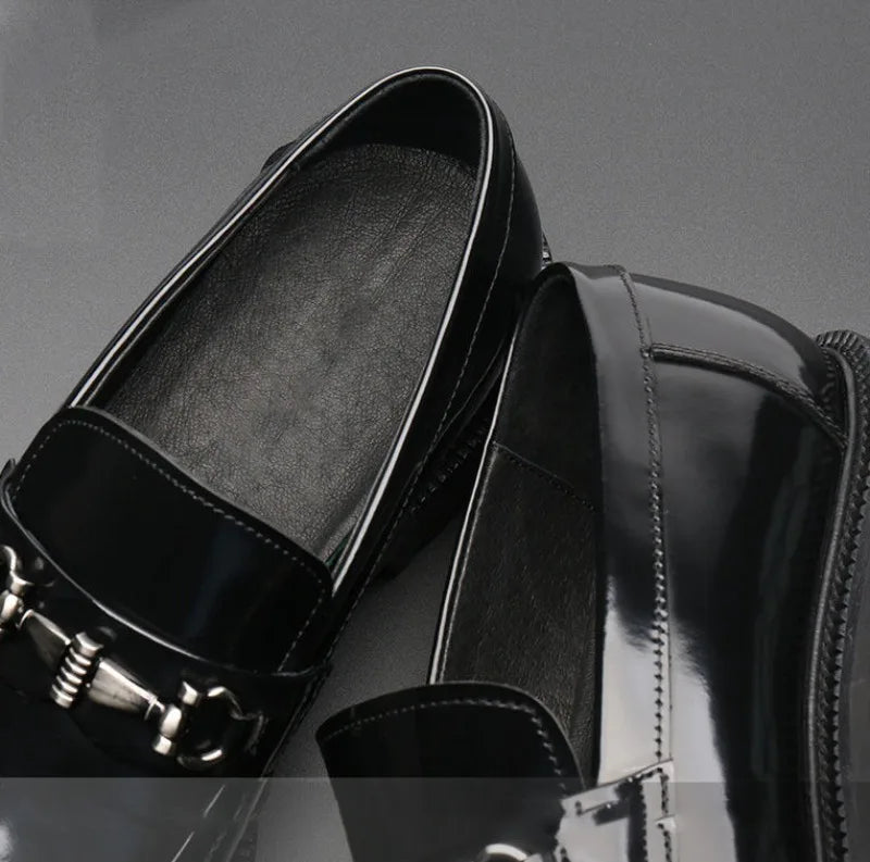 Zapatos de vestir de cuero para hombre, hebilla de calle de caballo, zapatos Oxford de alta calidad para hombre, zapatos formales para fiesta de boda y oficina, talla grande 38-48