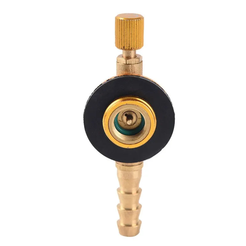 Válvula reguladora de estufa de Gas para acampar al aire libre, interruptor seguro, carga, adaptador de válvula inflable para tanque plano, cilindro licuado