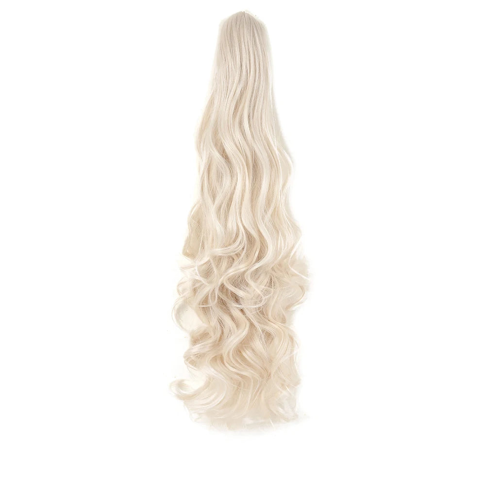 Extensión de cola de caballo, pinza sintética en postizo, extensiones de cabello de cola de caballo onduladas y rizadas, peluca larga de cola de caballo para mujer