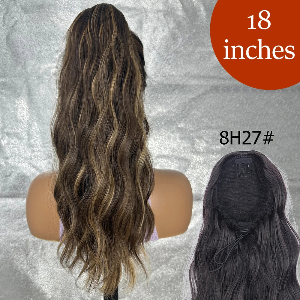 Extensiones de cabello de cola de caballo con Clip de garra larga y recta sintética, pieza de cabello de cola de caballo resistente al calor de 24 pulgadas para mujer, fiesta diaria