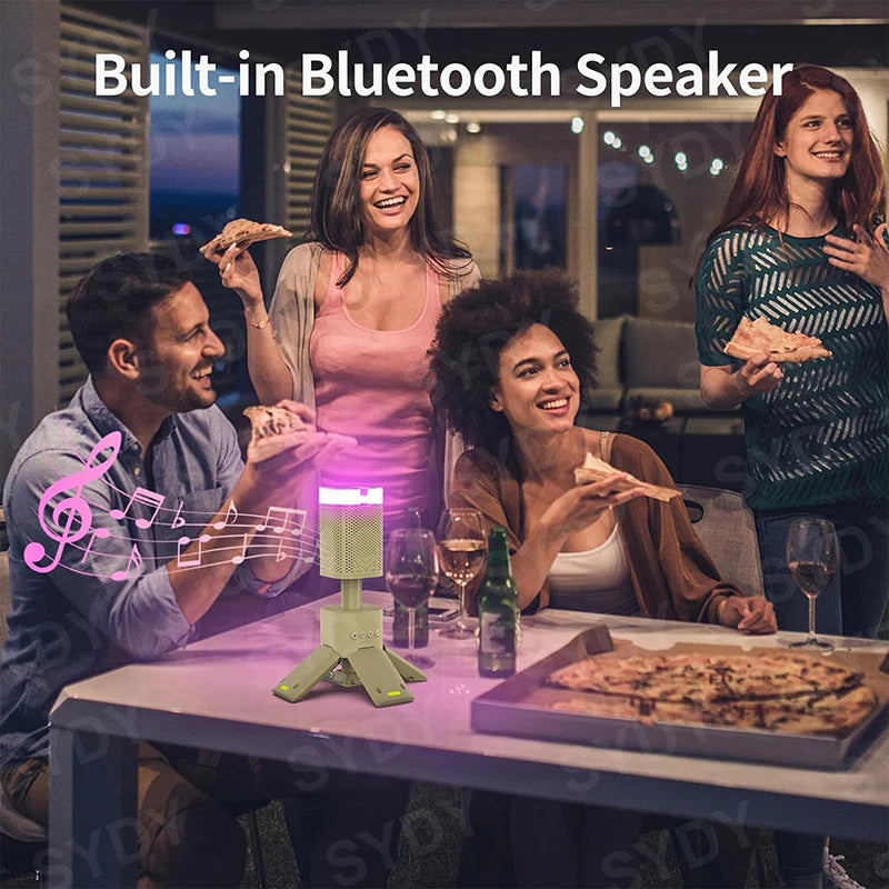 Linterna de Camping de 14000mAh, iluminación telescópica recargable, soporte magnético con altavoz, linterna LED portátil impermeable para exteriores